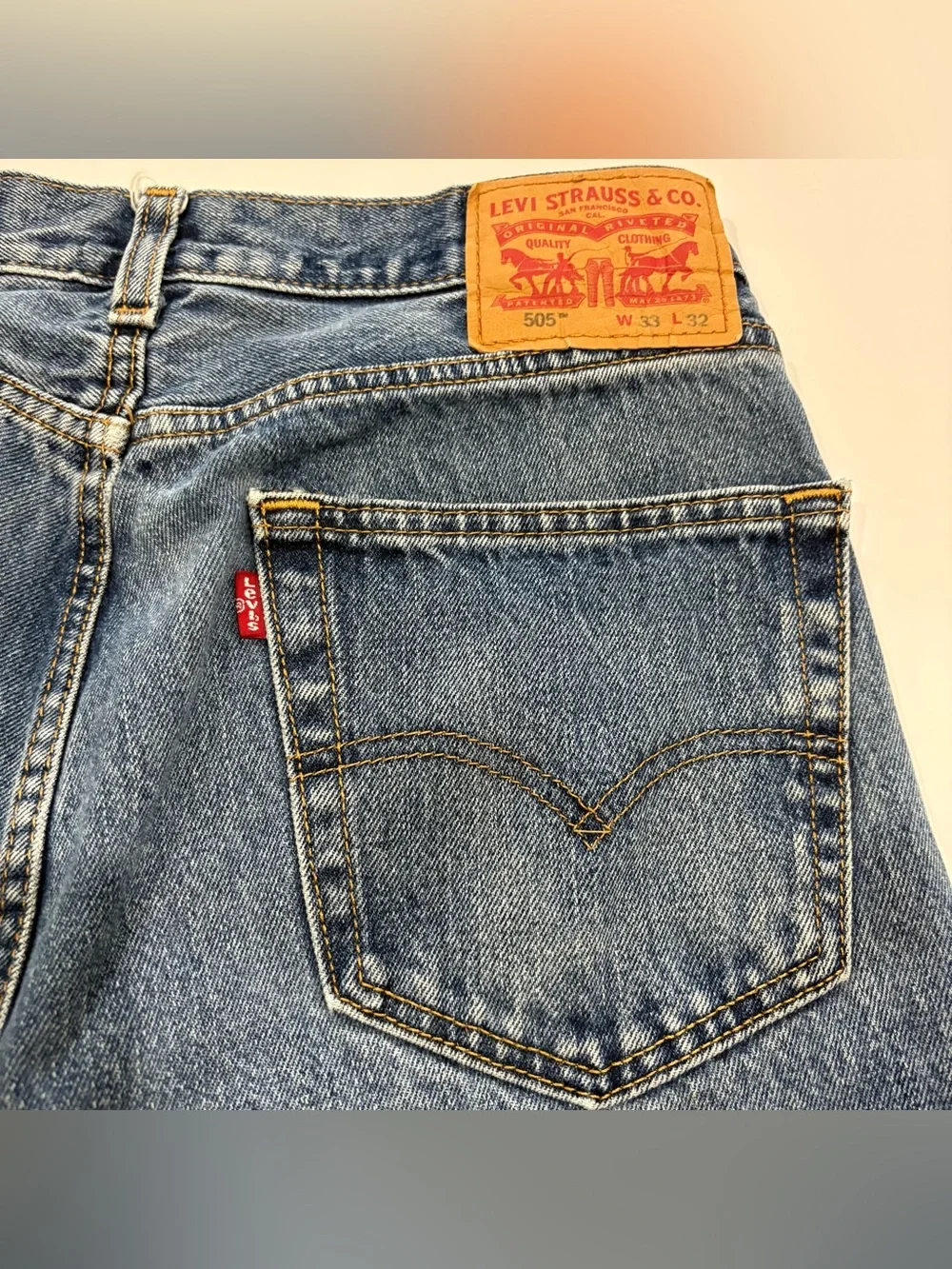 Levi’s‎ 505 Men’s Jeans 33x32 Regular Fit Straight Leg Blue Denim 00505-4886